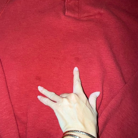 Polo Ralph Lauren Mens XL 100% Cotton Red 2-Button Mock Neck Pullover Sweater - Picture 2 of 9